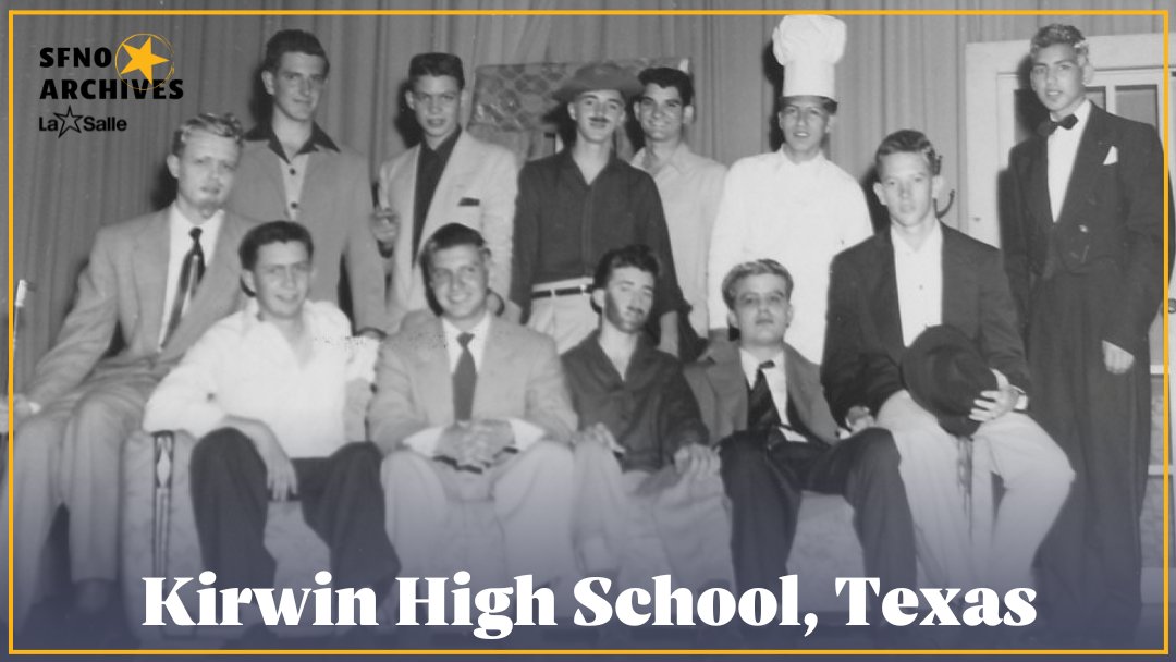 This photo is of students who were part of the Kirwin High School Drama Club. My favorite drama from my high school was The Musical Comedy Murders of 1940. What's yours? #SFNODistrict

📷: Unknown date, unknown production, Kirwin High School, Galveston, Texas.