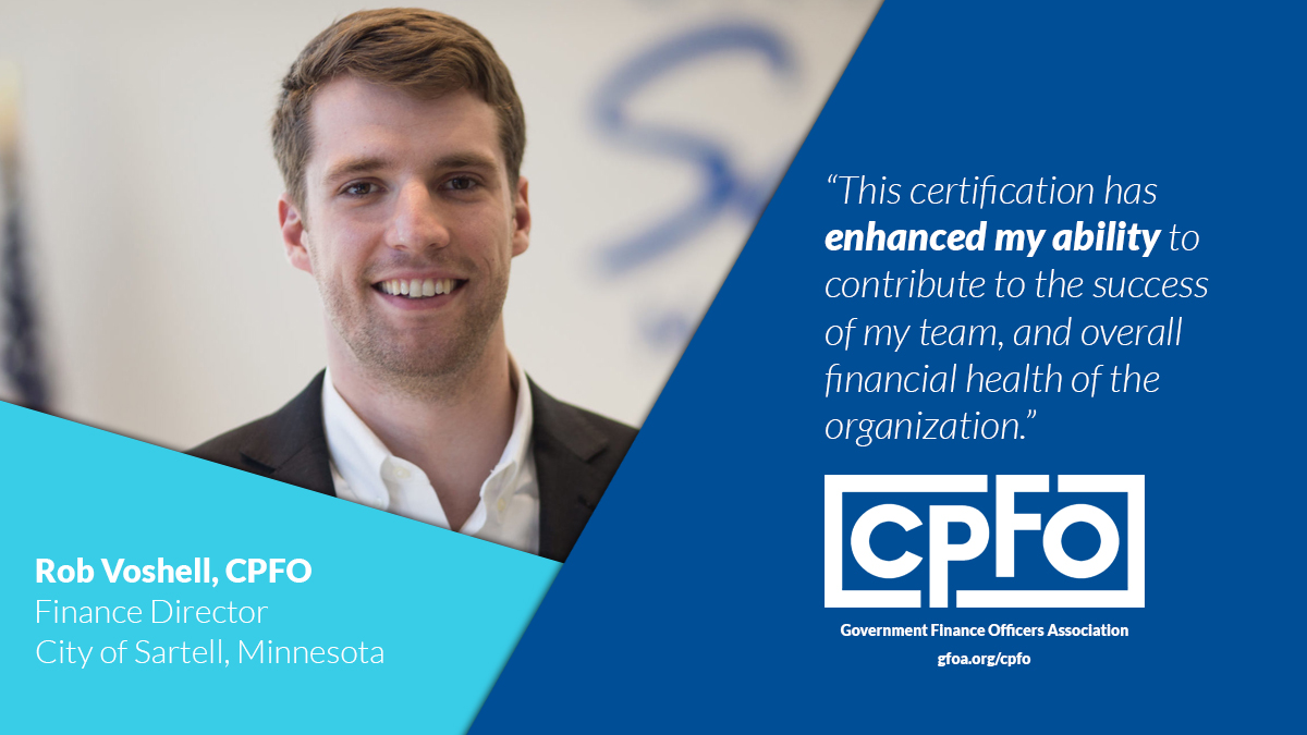 Let's congratulate Rob Voshell! He began his CPFO journey looking to improve his financial decision-making skills. He accomplished that and much more. gfoa.org/cpfo-spotlight… #GFOA #localgov #leadership