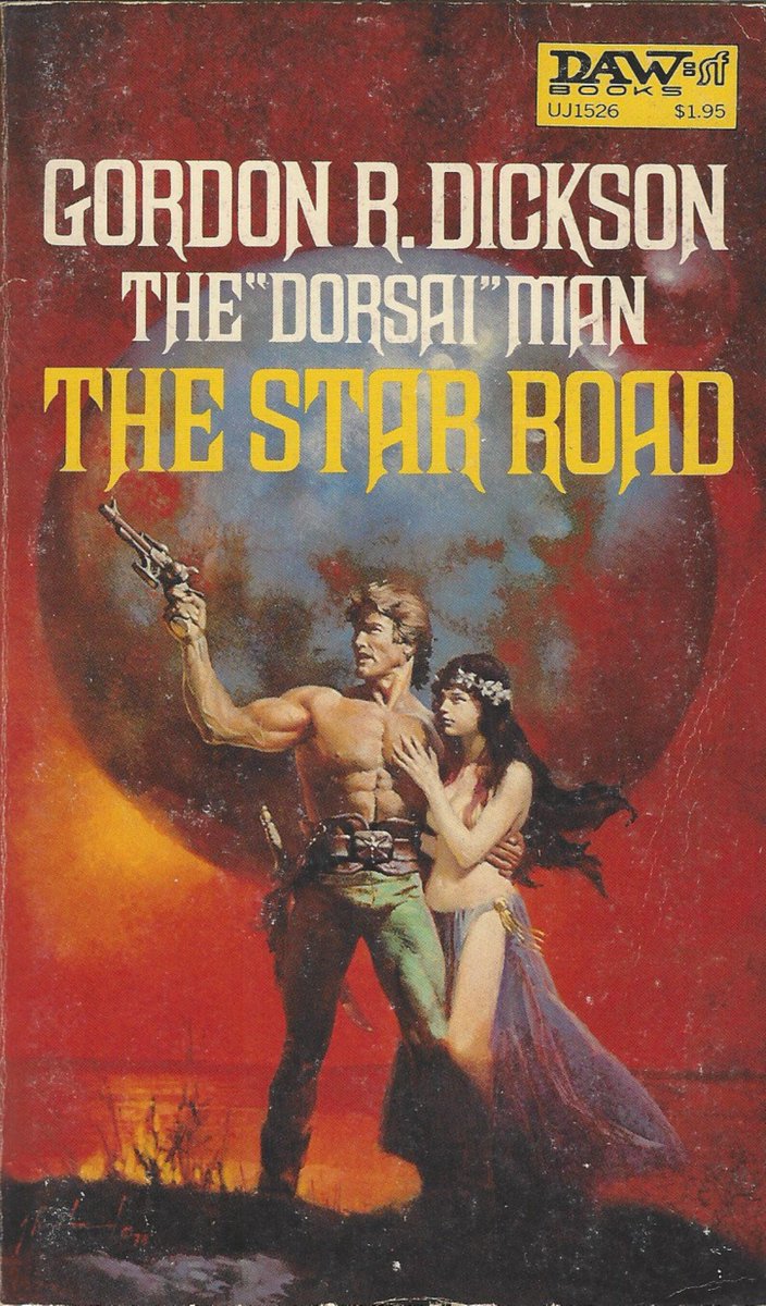 #SciFiDaily I'm still trying to get back into the regular posting mindset. Today, this cover by Jordi Penalva jumped out at me when I stumbled across it. It has a great Sword & Planet vibe, which isn't a good fit for this collection of Dickson short stories. Great cover, though.