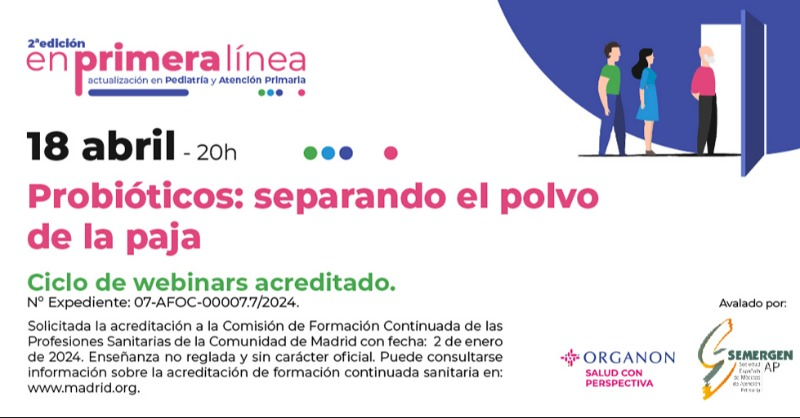 💊¿Cuánto sabes sobre probióticos? No te pierdas esta formación gratuita del ciclo 'En Primera línea' acreditado para Atención Primaria 📆Jueves 18 de abril ⏰20h ¡Últimas plazas! ¡Accede! cutt.ly/ew487BJB #Probióticos #AtenciónPrimaria