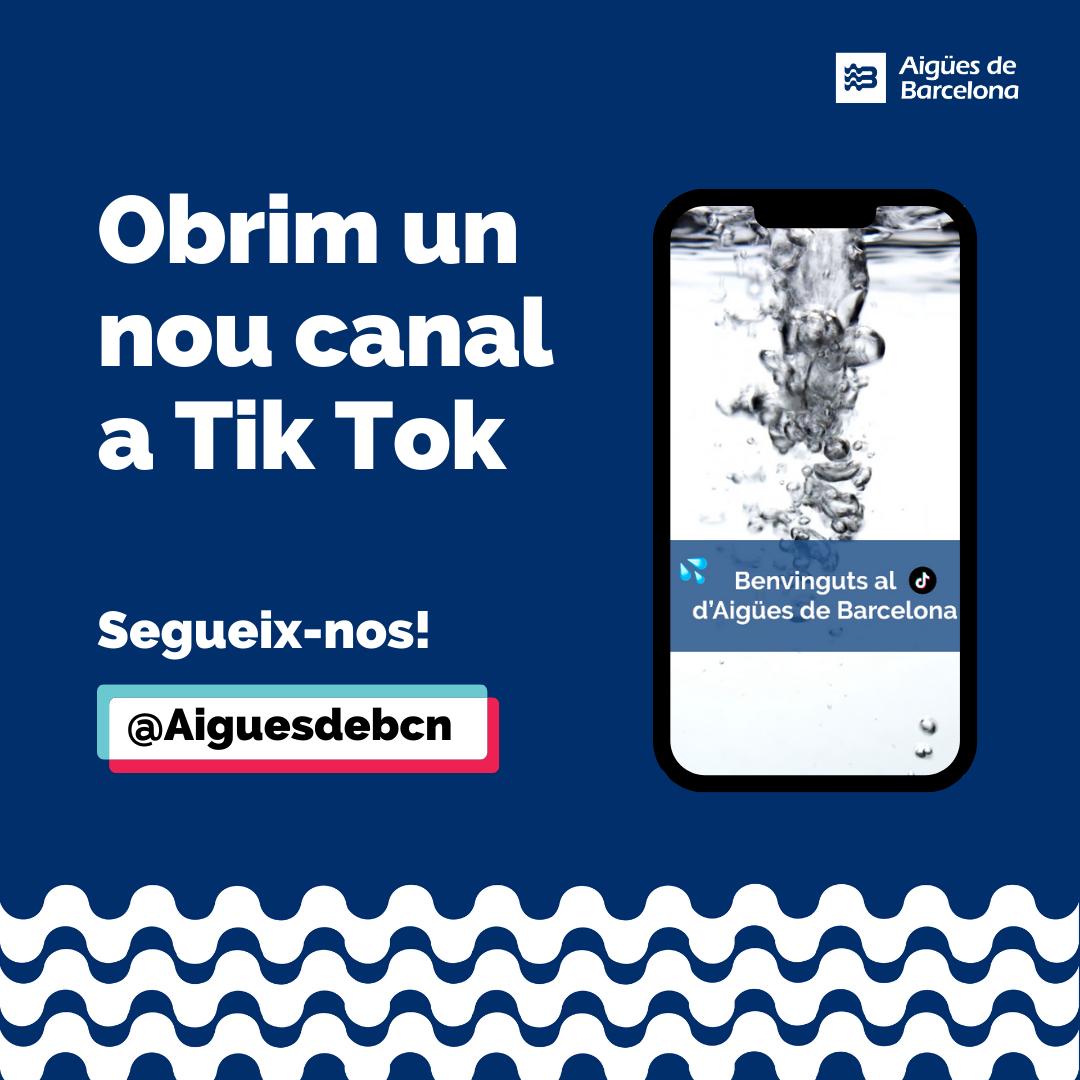 Tenim bones notícies‼️

Els nostres canals de comunicació creixen. Ja està actiu el nostre TikTok.

Segueix-nos a tiktok.com/@aiguesdebcn