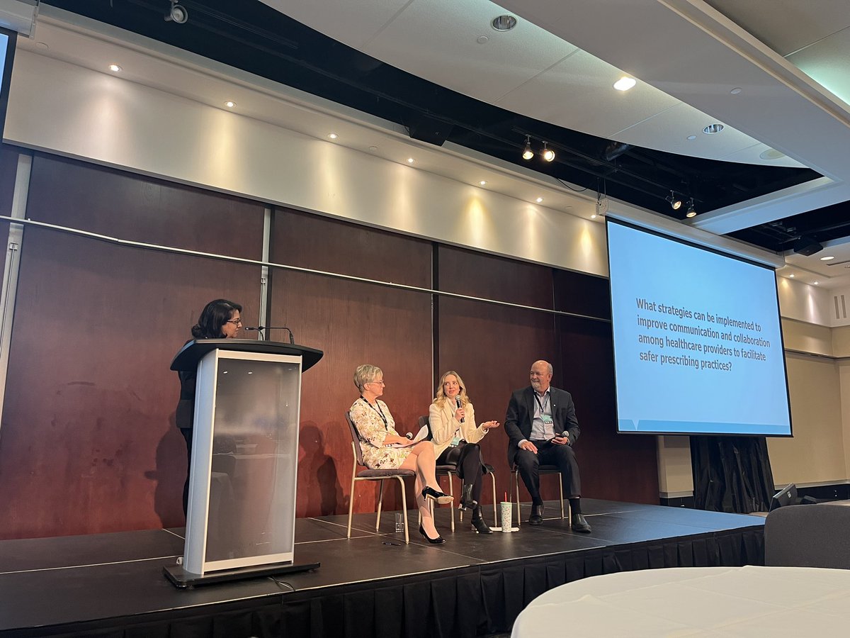 Fantastic opening discussion at #ChoosingWisely2024 w/ experts on medication appropriateness in 🇨🇦 focusing on current challenges & future opportunities in hospital, primary & long-term care @BarbFarrell8T6, @DrEmilyMcD, Dr. John Hirdes & moderated by @sudha_kutty @CADTH_ACMTS