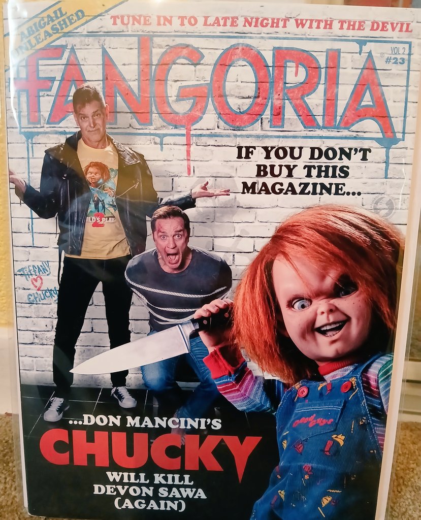 By far one of the coolest Subscriber-Exclusive @FANGORIA covers ever! Love the article by @DevonESawa on @RealDonMancini and @ChuckyIsReal Plus a strong Invocation written by @PhilNobileJr at the start of the issue. #Fangoria