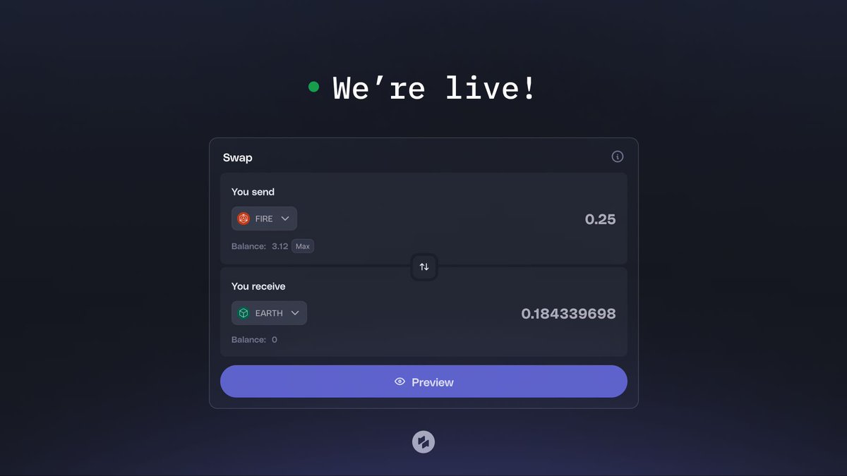 1/ 🚀 It's Go Time! we're thrilled to launch @ar_swap to the @aoTheComputer universe! 🌌 Our mission is to unlock DeFi on AO, starting with an easy-to-use Swap, a partnership with @AetherisProject, and 2 tokens: #fire & #earth Ready to swap, pool, and grow? 🧵 A Thread