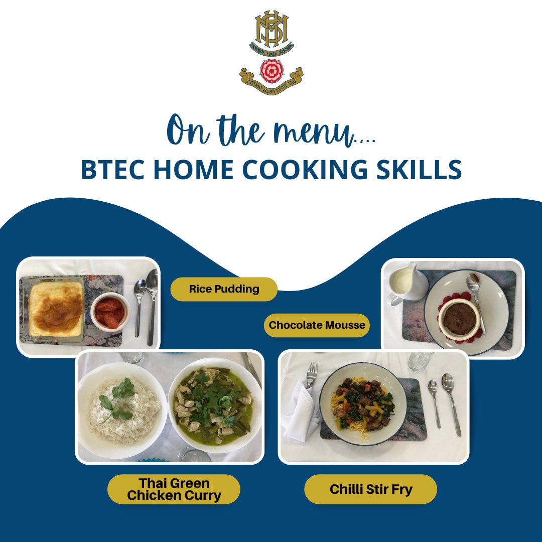 #MoreHouseSchool

For their assessment, the VI Form BTEC Home Cooking Skills pupils made a two-course lunch showcasing the skills learnt and experience gained throughout the course.

The dishes included Thai green curry, chilli stir fry, chocolate mousse and rice pudding.