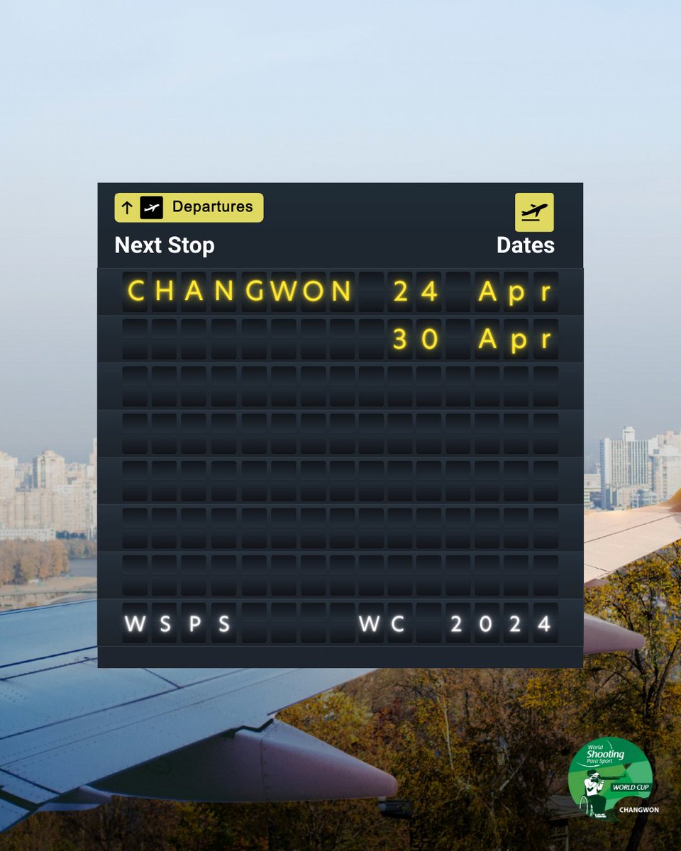 Are you ready?🧳
✈️Next stop: #Changwon2024 World Cup 🇰🇷

📅 24-30 April.
Full Schedule 🔗 bit.ly/3UgyLDE

#ShootingParaSport @Paralympics @ParaSport