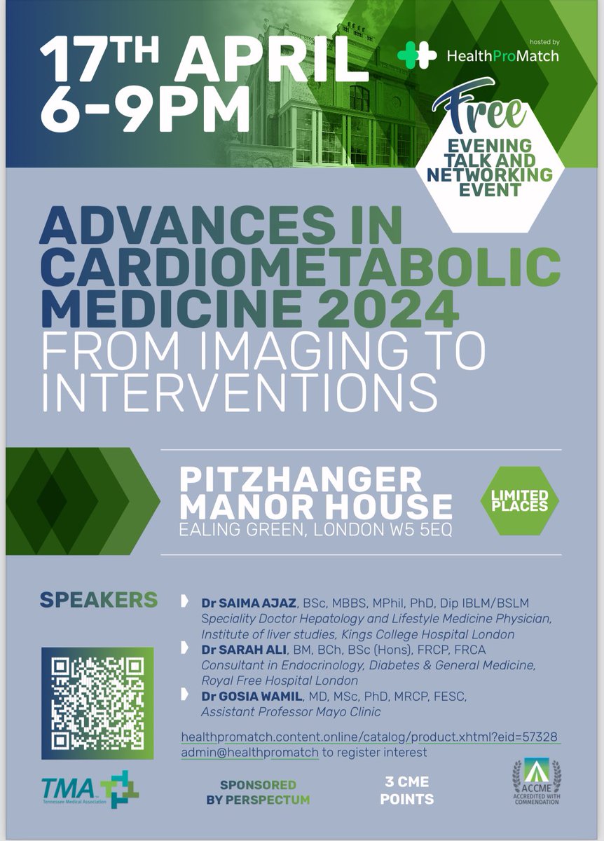 Don’t miss this opportunity for free CME points. Experts will share the thoughts on cardiometabolic disease. Hosted my @SugavanamAnita and @PerspectumGroup Sign up Here lnkd.in/e6v98j2Q