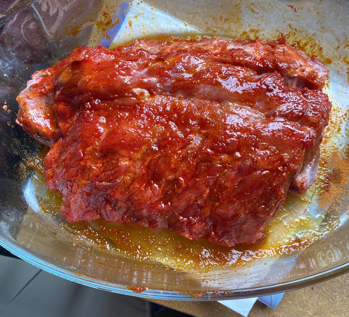 Preparing tomorrow’s dinner char Sui baby back ribs marinating overnight going to do prawn toast not sure what else any ideas?