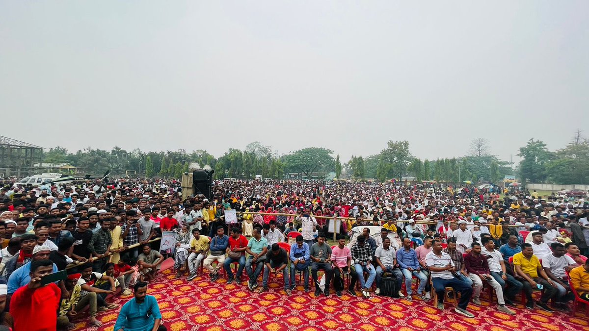 Sea of people at AIUDF President Maulana Badruddin Ajmal sahab’s rally at Moirabari in Nagaon Parliamentary Constituency.