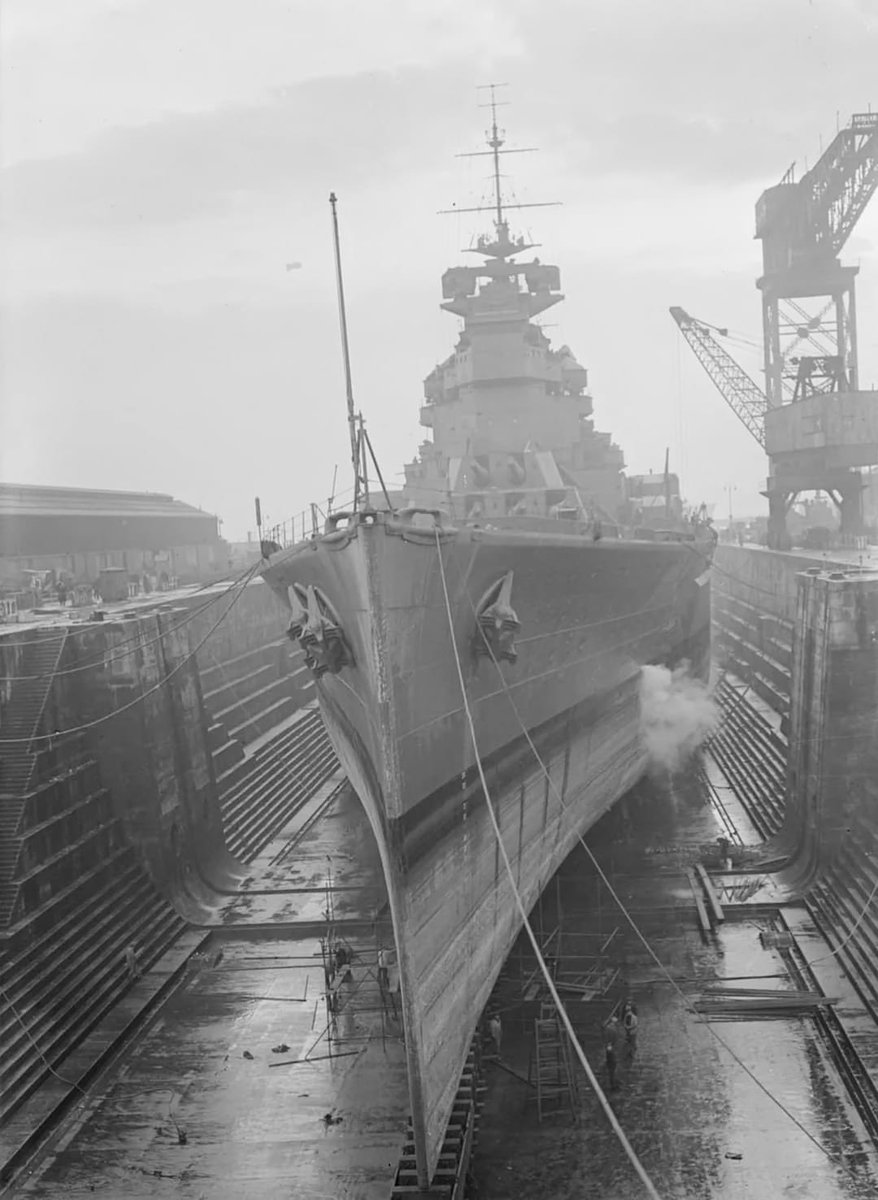 HMS Prince of Wales pictured at Rosyth in 1941.