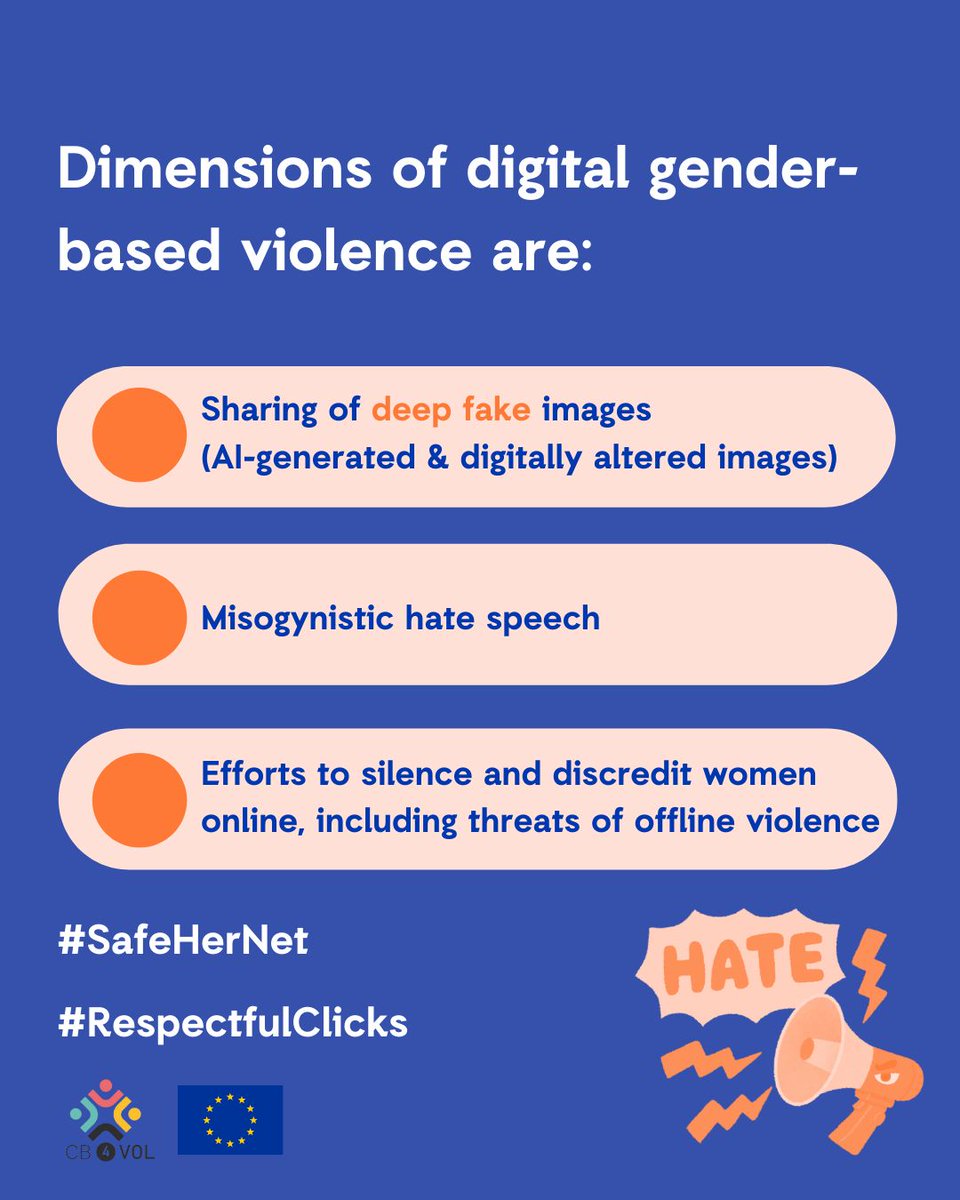 FeministWIDE's tweet photo. Just launched: Break The Silence, End The Violence❗an international campaign to raise awareness on digital gender-based violence &amp; especially its effects on women &amp; young people.

Let's create Safer digital spaces for youth &amp; young women 💪🌐
#SafeHerNet #RespectfulClicks https://t.co/X9SLQoRtuO