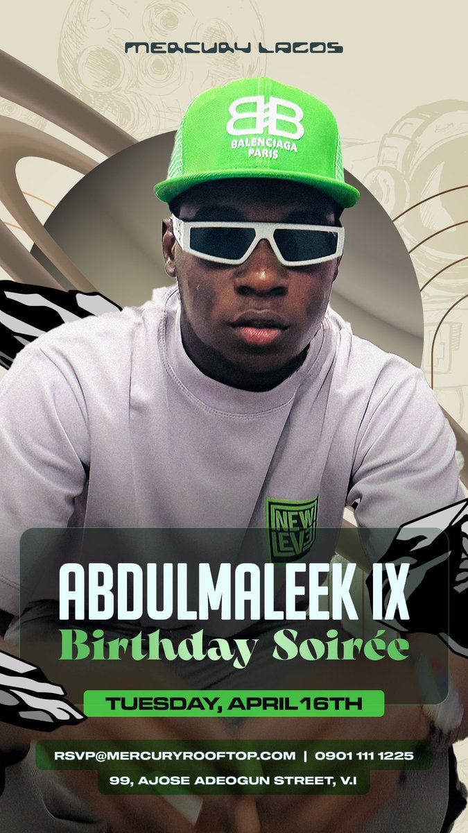 My Birthday party Tonight At Mecury Lounge Victoria Island Lagos 💚💚 Pull upppp let’s party 💚💚 (Special Guest to be announced later ) 😎