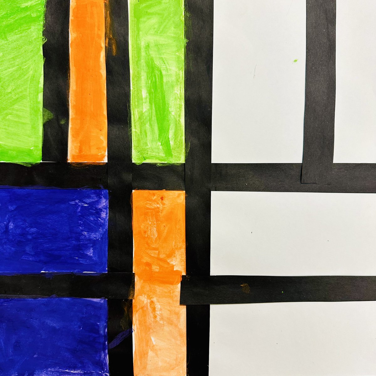 ❤️💛💙 Some finished Kinder Piet Mondrian inspired color family collage paintings! 💜🧡💚 #mcspedden #inspireoneinspiremany #elementaryart #fisdfineartsleads @McSpeddenES