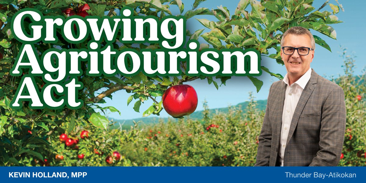 Agritourism is ripe for growth and economic opportunity! Today, my colleague @Rae_Matt tabled the Growing Agritourism Act.

This bill, if passed, will mitigate risks for our agritourism operators, and remove barriers to investment.

Learn more: bit.ly/3xvwawI