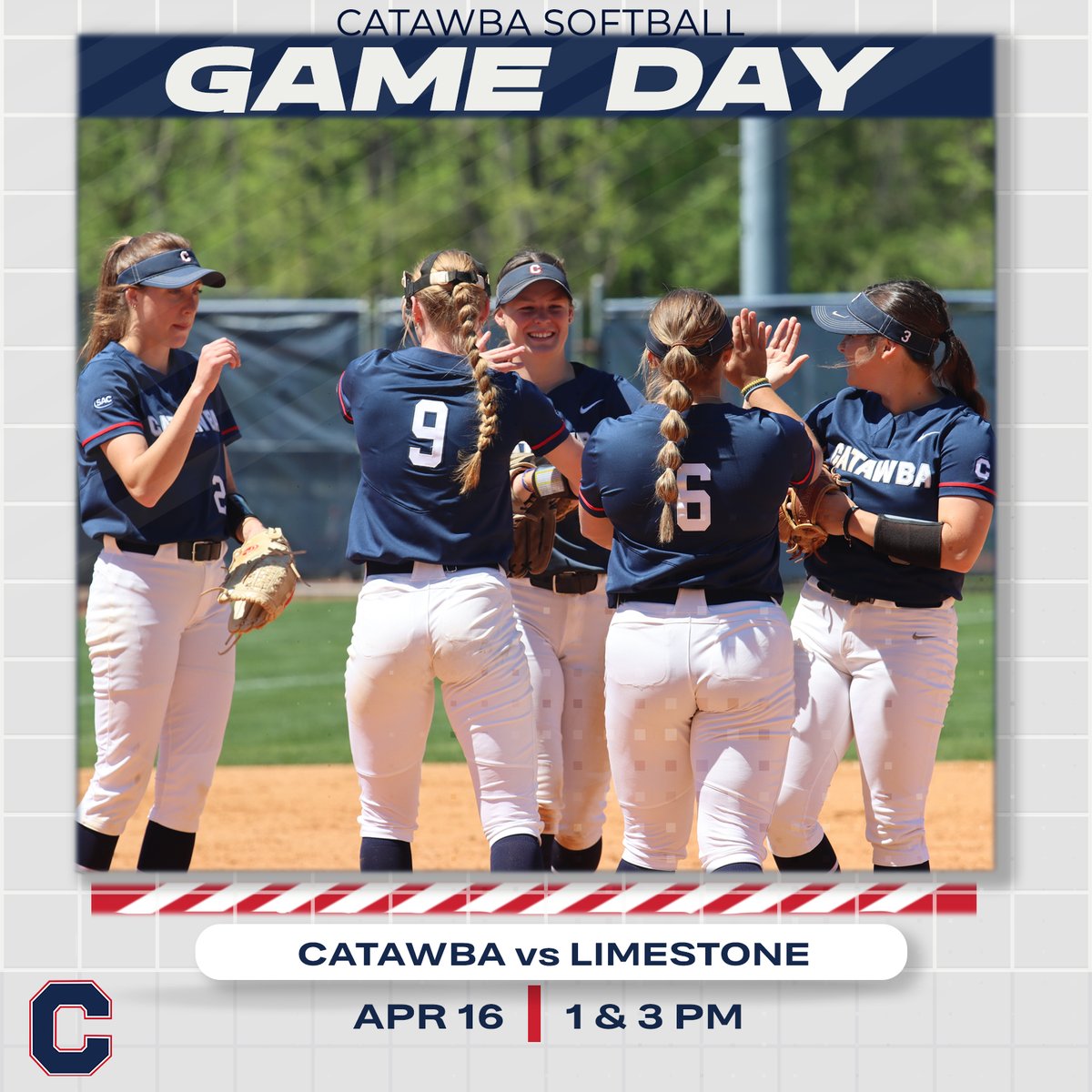 One last time at Whitley Softball Field, it's Gameday for <a href="/CatawbaSoftball/">🥎Catawba Softball🥎</a>!

🆚 Limestone
⏰ 1 &amp; 3 PM
📊 shorturl.at/bDEM3 | shorturl.at/fvxFU
🎥 shorturl.at/bkrt4