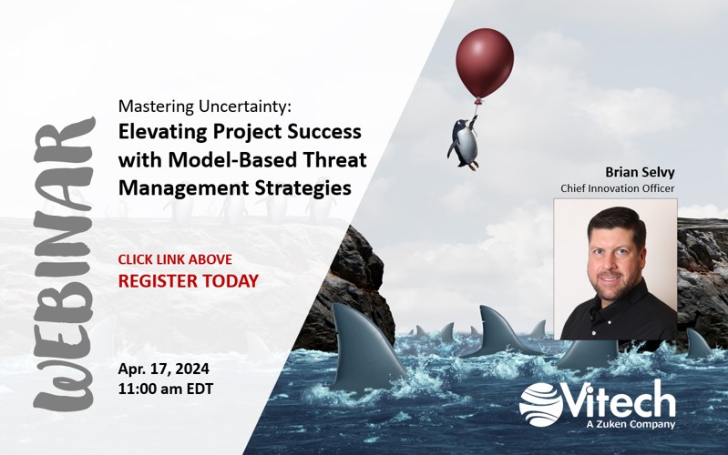 VitechCorp's tweet photo. It's not too late to register! Join us tomorrow for Mastering Uncertainty: Elevating Project Success with Model-Based Threat Management Strategies, at 11:00 EDT. Learn how a threat-management mindset can ↑ the value of your project. Register: https://t.co/VFSzgGk66A #MBSE https://t.co/wOa7rRlnn2