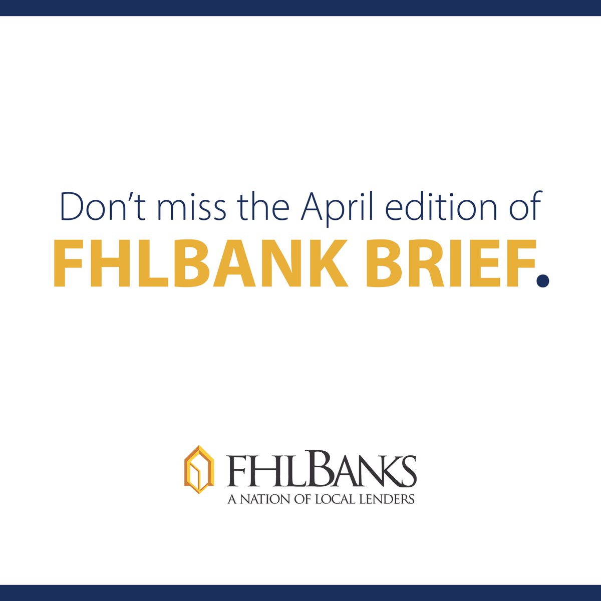 The FHLBank System's April newsletter is all about #communityBankingMonth. Stories will focus on mission-oriented financial institutions and how they impact their communities. Sign up today. ⬇️
mailchi.mp/b2bd119c71d8/s…

#FHLBankBrief #factsYouCanBankOn