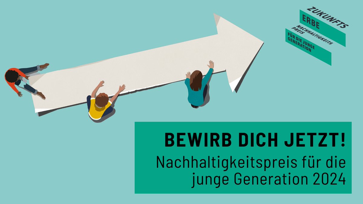 Jetzt bewerben für den #Nachhaltigkeitspreis der Stiftung Zukunftserbe! Wir suchen junge engagierte Menschen mit Projektideen für #Nachhaltigkeit und #Umweltschutz. Jetzt mitmachen und 10.000€ oder 5.000€ gewinnen: nachhaltigkeitspreis.zukunftserbe.de Viel Glück! #Zukunftserbe