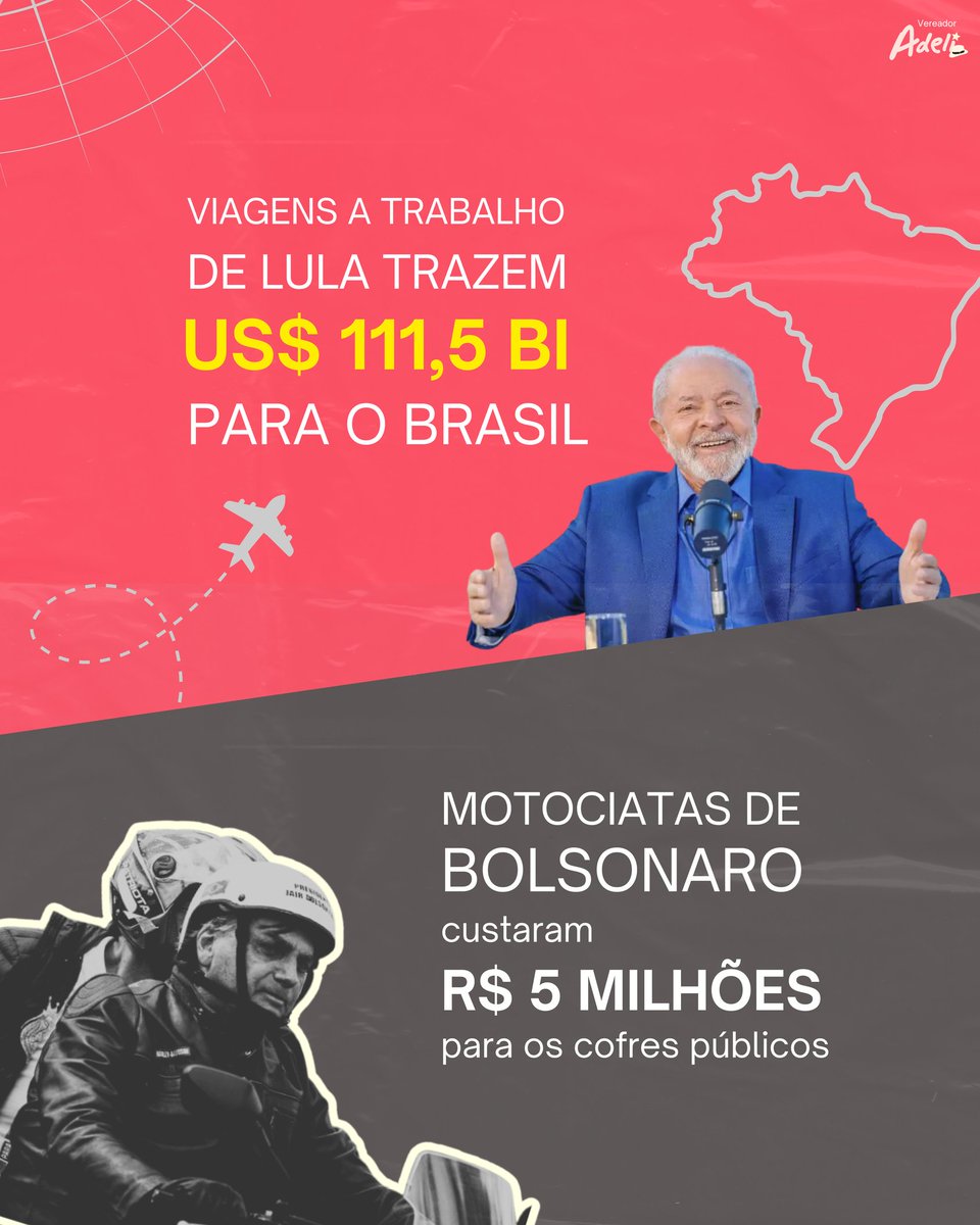 AdeliSell's tweet photo. Prioridades são prioridades. Enquanto Lula trabalha e busca investimentos para o Brasil, outros preferem passear de motinho e jetski e planejar golpe.. https://t.co/Ii9Mwbygas