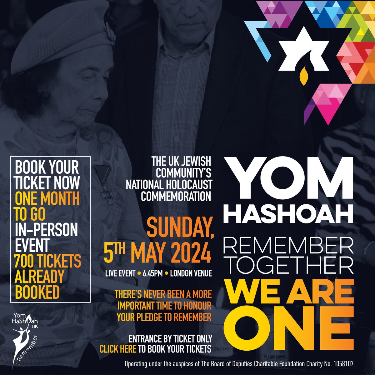 This year, National Yom HaShoah UK Holocaust Commemoration, will take place on erev Yom HaShoah, Sunday 5th May at 6:45pm.

We are proud to support @yomhashoahuk and stand together to honour the memories of all those who perished in the Holocaust.

#WeRemember #YomHashoah