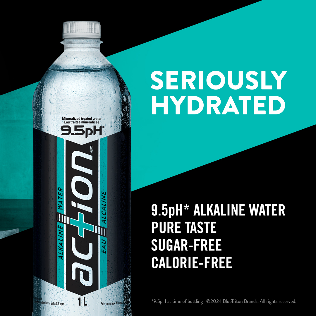 Brand new colour, same pure taste. Unlock the full potential of hydration with ACTION Alkaline Water. Pure, purified, and packed with electrolytes - here’s to hydration with purpose. ​#BlueTritonBrands #HealthyHydration #ACTIONAlkalineWater