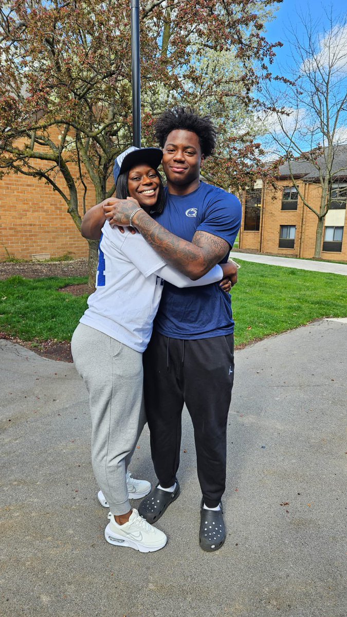 ZakiaJone's tweet photo. Life is about moments, don’t wait for them, create them . Momma will always be in attendance no matter the outcome 💙🤍 @JaylenHarvey_ ….#springgame #pennstate #weare #family #MomentsWithMaChaude https://t.co/fMD6RIhsqX