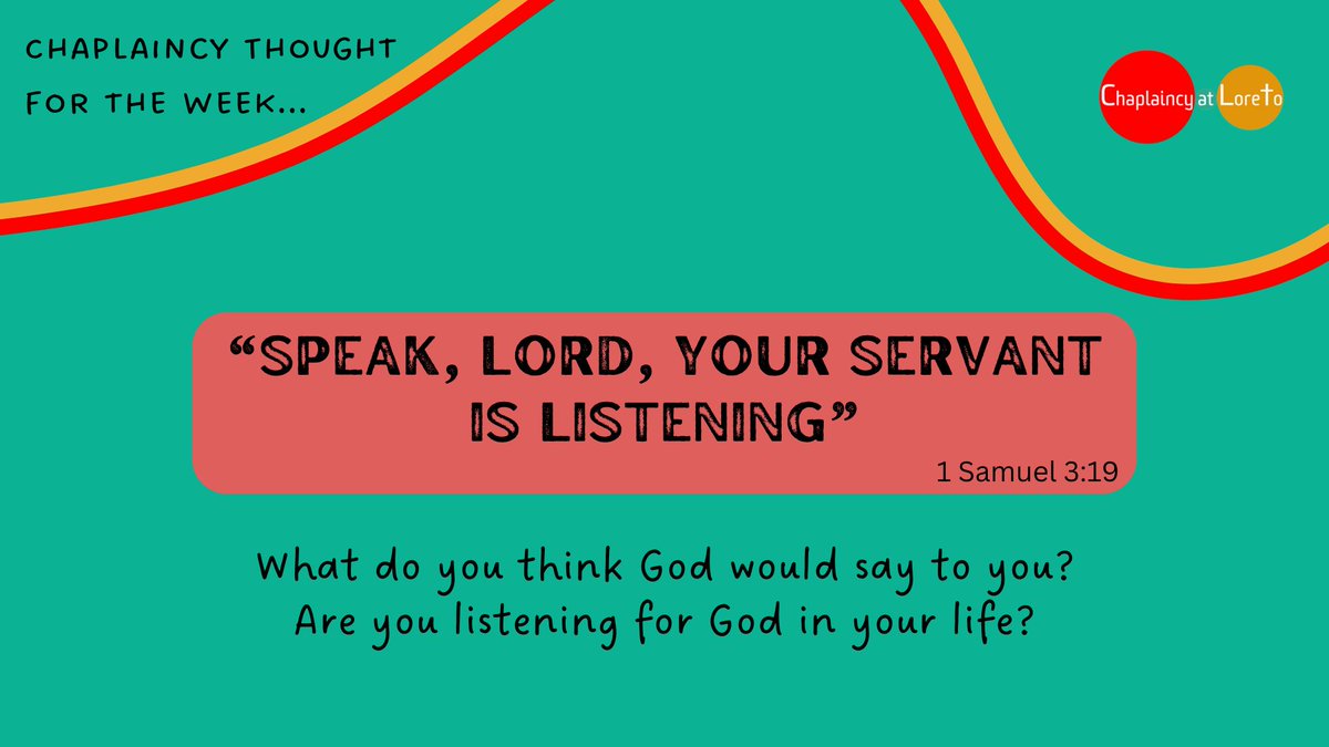 LoretoChaplain's tweet photo. Most of us will never hear the voice of God, but we are all encouraged to listening to God, just like Samuel did. 

What do you think that God would say to you?
Do you make time to listen to God? https://t.co/efZdzA8m4Z
