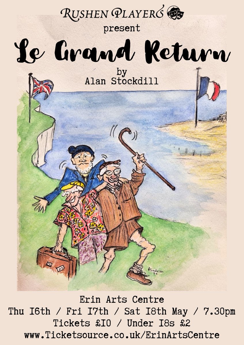 Next month, #rushenplayers will be back on our stage with Alan Stockdill's Le Grand Return. More info & tickets available online: ticketsource.co.uk/erinartscentre

#erinartscentre #porterin #isleofman #alanstockdill #legrandreturn #communitytheatre