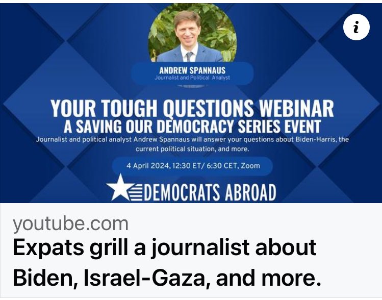 Andrew Spannaus is an author, lecturer, and political analyst expat based in Italy. He recently joined #DemsAbroad to give straight forward answers to member’s unfiltered and unmediated questions about the current political situation in the US and abroad. m.youtube.com/watch?v=WZfvFH…