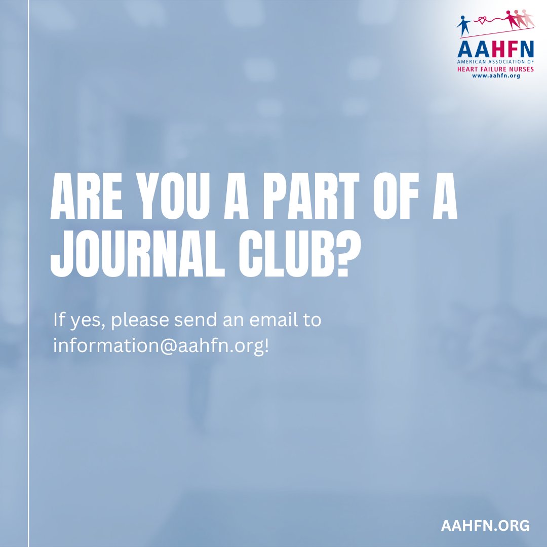 Are you a part of a journal club? If yes, please send an email to information@aahfn.org with the subject line 'Journal Club'! #AAHFN