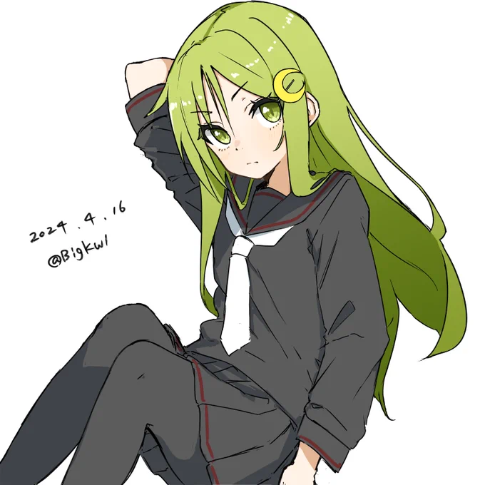 長月#艦これ版深夜の真剣お絵描き60分一本勝負 #艦これ版真剣お絵描き60分一本勝負_20240416 