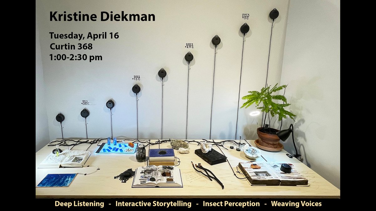 Today! Visiting artist and “multi-sensory storyteller” Kristine Diekman is giving a presentation about her fascinating work that incorporates narrative and interactive tabletop installations. 
Tuesday, April 16, Curtin Hall 368, 1:00-2:30pm