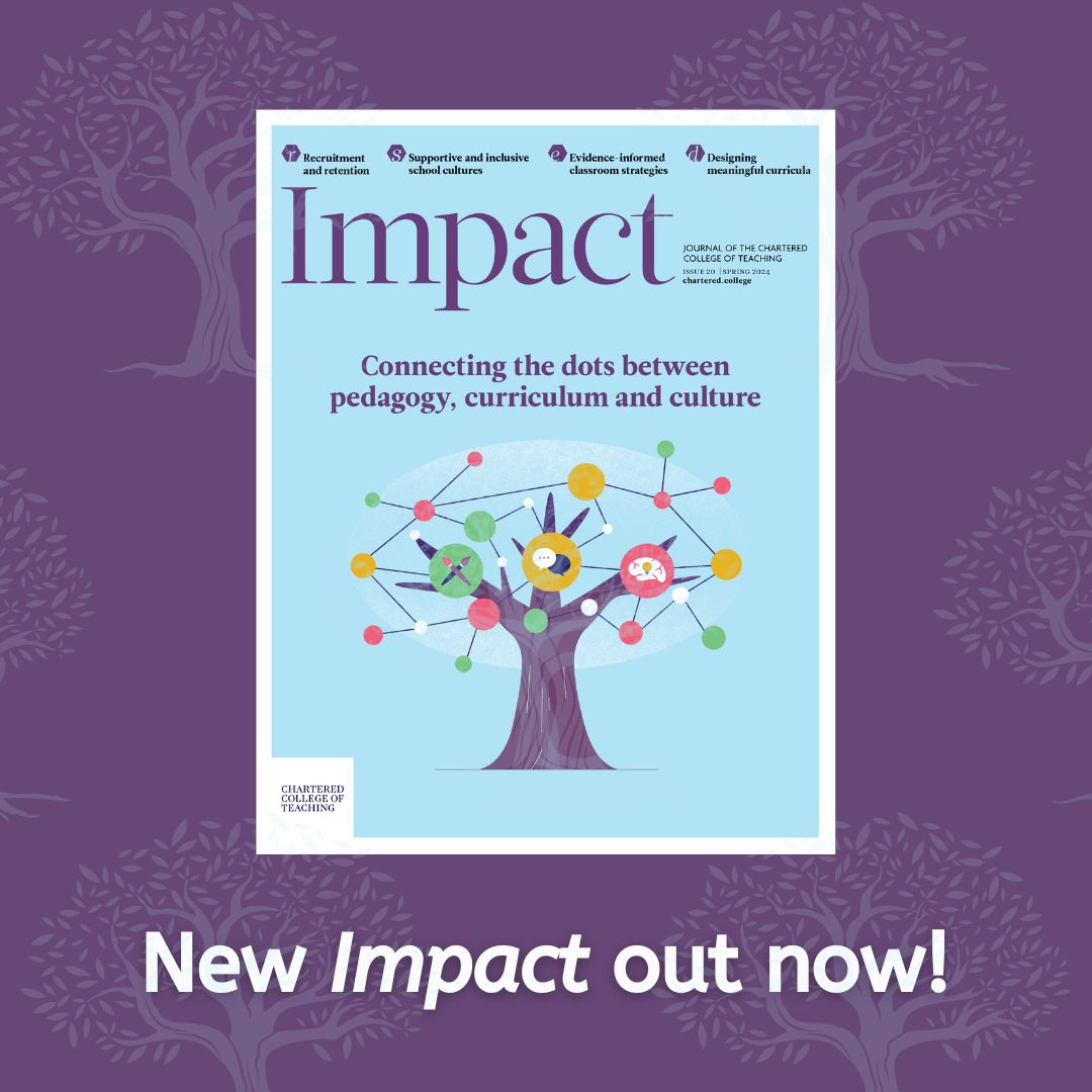 Did you know you can read the latest issue of our award-winning journal, Impact online? This issue focusses on pedagogy, curriculum and culture. What article are you sharing with colleagues today? 🤔 Read now: chartered.pulse.ly/zk85imigqd
#EducationResearch #Teaching #Curriculum