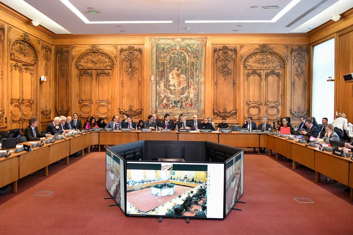 MFAThai's tweet photo. DPM/FM @drparnpreeb attended the Special Session w/ OECD council members to seek supports for starting accession process with TH and underscored TH’s readiness and determination in joining the OECD which will enhance the sustainability and competitiveness of TH’s economy and promote TH’s role in the global governance. (16 April 2024)