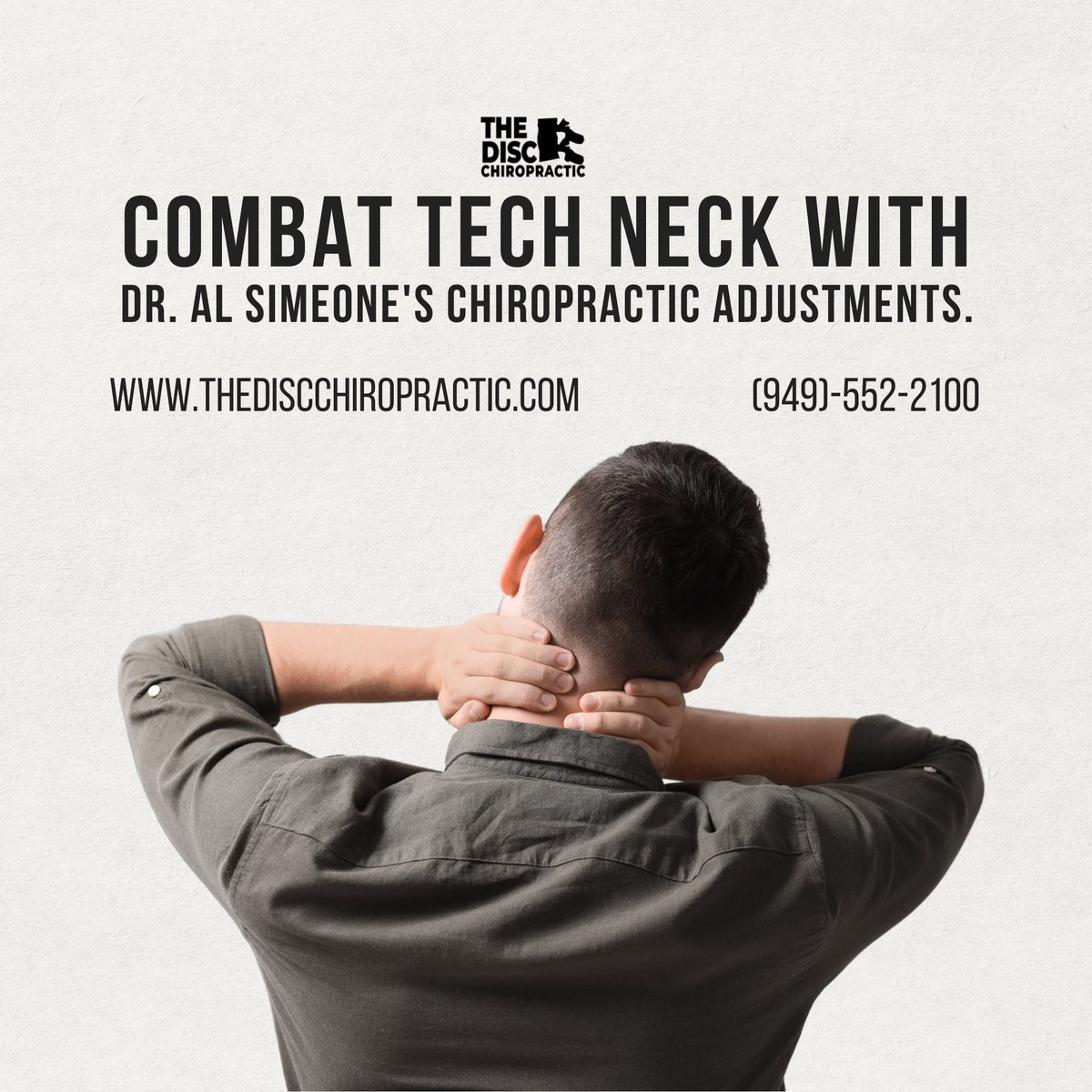 TheDiscChiro's tweet photo. 🌟 Combat tech neck with Dr. Al Simeone's chiropractic adjustments. Say goodbye to neck pain and hello to a healthier posture! 🌈 Book your appointment at https://t.co/kjoczMZCFA. #TechNeckRelief #HealthyPosture https://t.co/LZtdYwdzEc