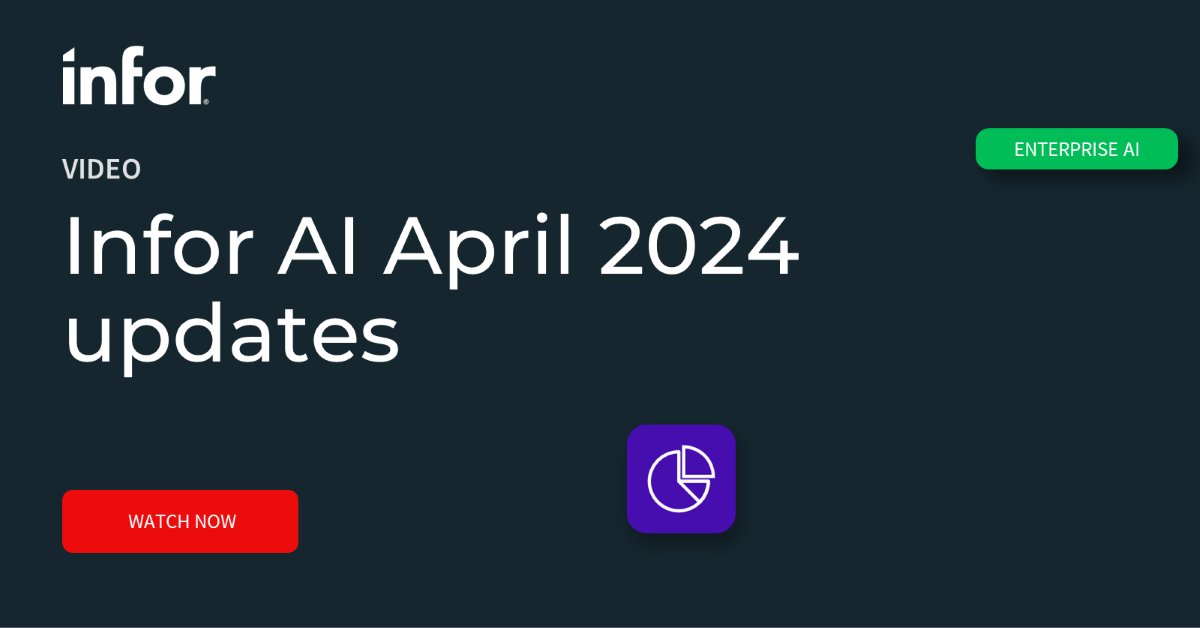 Infor's tweet image. Explore the new improvements to Infor AI released earlier this month. 

Learn how these improvements streamline algorithm customizations and drive smarter, automated decision-making. bit.ly/4cWibjQ

#InforOS #InforAI
