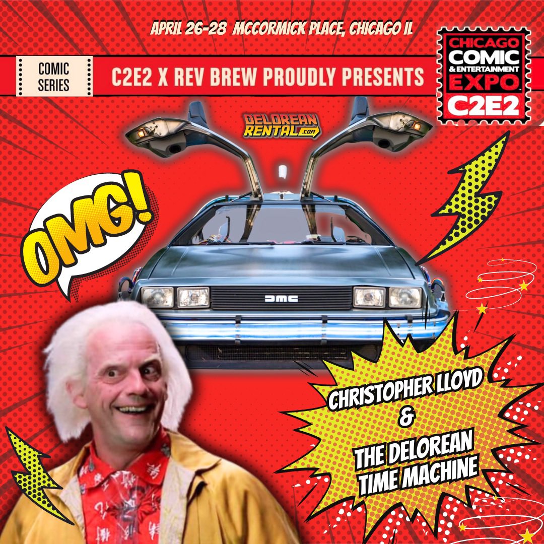 Get your picture with Christopher Lloyd and the Delorean Time Machine at C2E2, April 26-28 in Chicago! store.epic.leapevent.tech/c2e2/2024