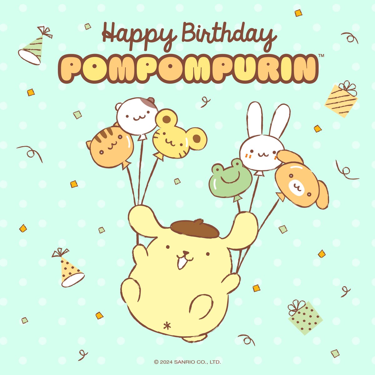 sanrio's tweet photo. Happy Birthday, Pompompurin 🎂💛 Celebrate with 20% off #Pompompurin gifts with code HBD2024-PN today only. 

Shop now: https://t.co/e1XUg11Ael https://t.co/tXgKfVJdjd