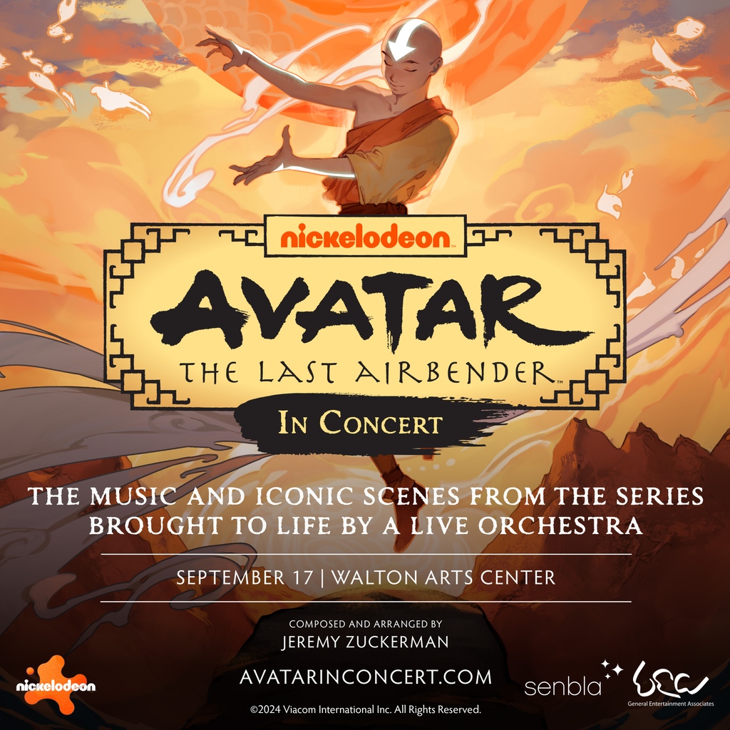 Just announced! 🧡 Nickelodeon's Avatar: The Last Airbender in Concert is coming to Walton Arts Center on Sept. 17. Experience iconic scenes from the series brought to life by a live orchestra. Tickets on sale later this summer!