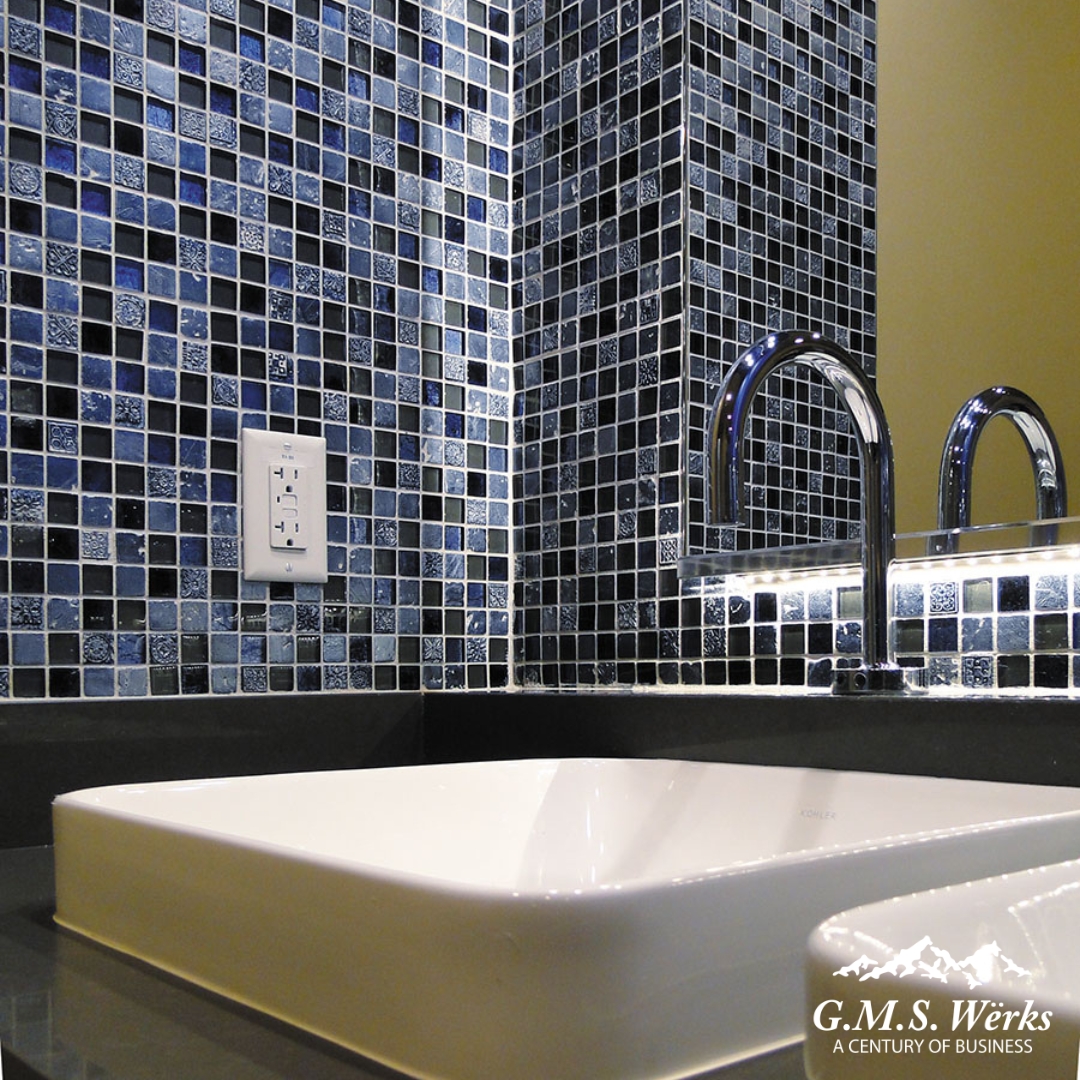 Turn your bathroom into a spa with this Steel Blue tile from MIR Mosaic!

#TileTuesday #BathroomDesign #BathroomTile #SpaDesign