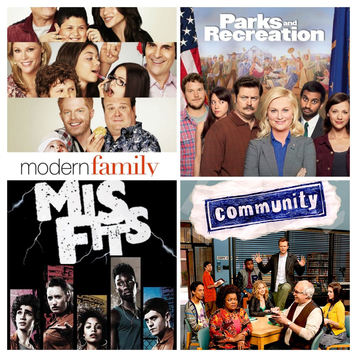 SeriesLord's tweet image. Mis series favoritas del 2009

Modern family

Community

Parks and recreations

Misfits 

#modernfamily #community #parksandrecreations #misfits