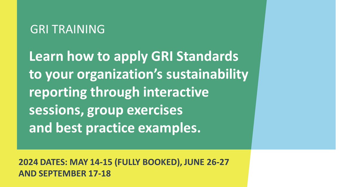 With the new sustainability standards in Europe (ESRS) and globally (ISSB) both basing their principles on GRI Standards, the GRI framework remains relevant. Secure your spot soon at one of our 2024 trainings. sustainserv.com/en/gri-trainin…