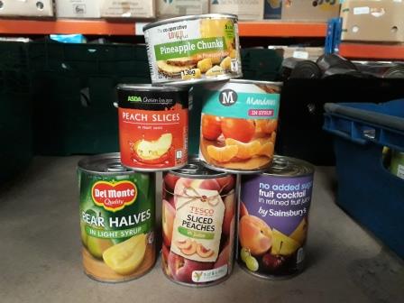 Tinned fruit is often on our 'most needed' list 🍍🥭🍎🍐🍑 At least one tin goes into each of our food parcels, alongside other nutritionally balanced items - milk, pasta, veg, meat, fish, ceal etc - which make up roughly 9 meals plus drinks and snacks.