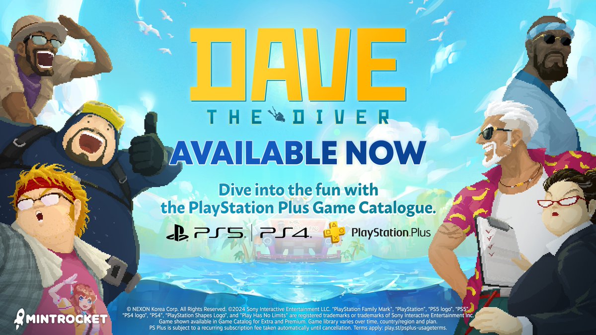 Dave the Diver on PlayStation! Available NOW!
🛒PlayStation Store: bit.ly/43YM6Uw

#DavetheDiver #PlayStation