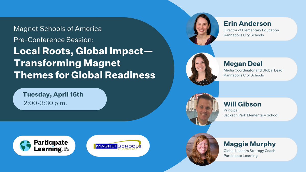 TODAY is the day 🙌 Join the @KCS_NC and @ParticipateLrng teams at the @MagnetSchlsMSA National Conference in New York City 🌃 We cannot wait to learn about the “Power of Global 🌎 Learning” in their presentation “Local Roots, Global Impact.” See you ALL soon:) #UnitingOurWorld