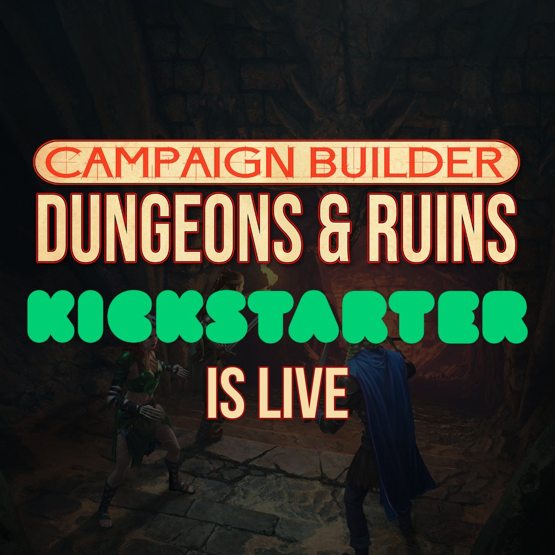 Crypts and Tombs await, it's time to Explore the Unknown! Campaign Builder: Dungeons and Ruins is LIVE on Kickstarter 🔴 ➡️: kck.st/4d1IyVu #DND | #TOV | #TTRPG