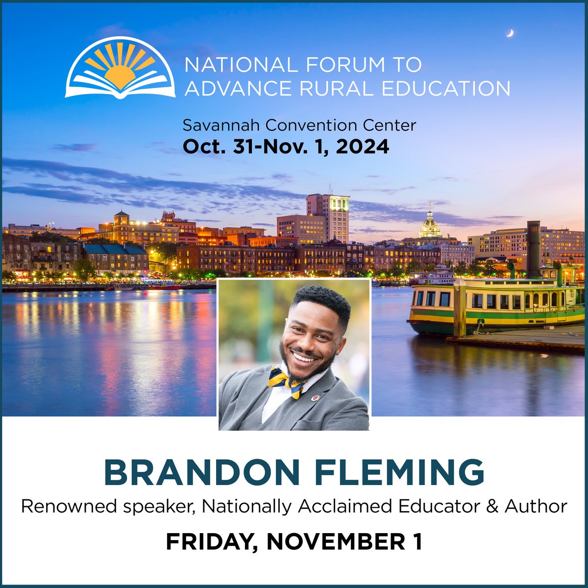 Did you hear? 👂 Excited to welcome @docspeaks and @bpfleming as our 2024 #RuralEdForum general session speakers. Join us on October 31-November 1 in Savannah, GA to see Dr. Brown and hundreds of rural education leaders and practitioners! nrea.net/nfare/general-…