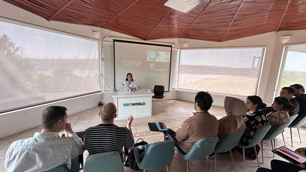 Today's #TeaTalks session shone a light on 'Upholding Human Rights in International Climate Change Law,' presented by the insightful Dr. Najiba Mustafayeva, Asst. Prof. @ibnhalduni, Türkiye. An enlightening discussion on the vital intersections of climate action and human rights.