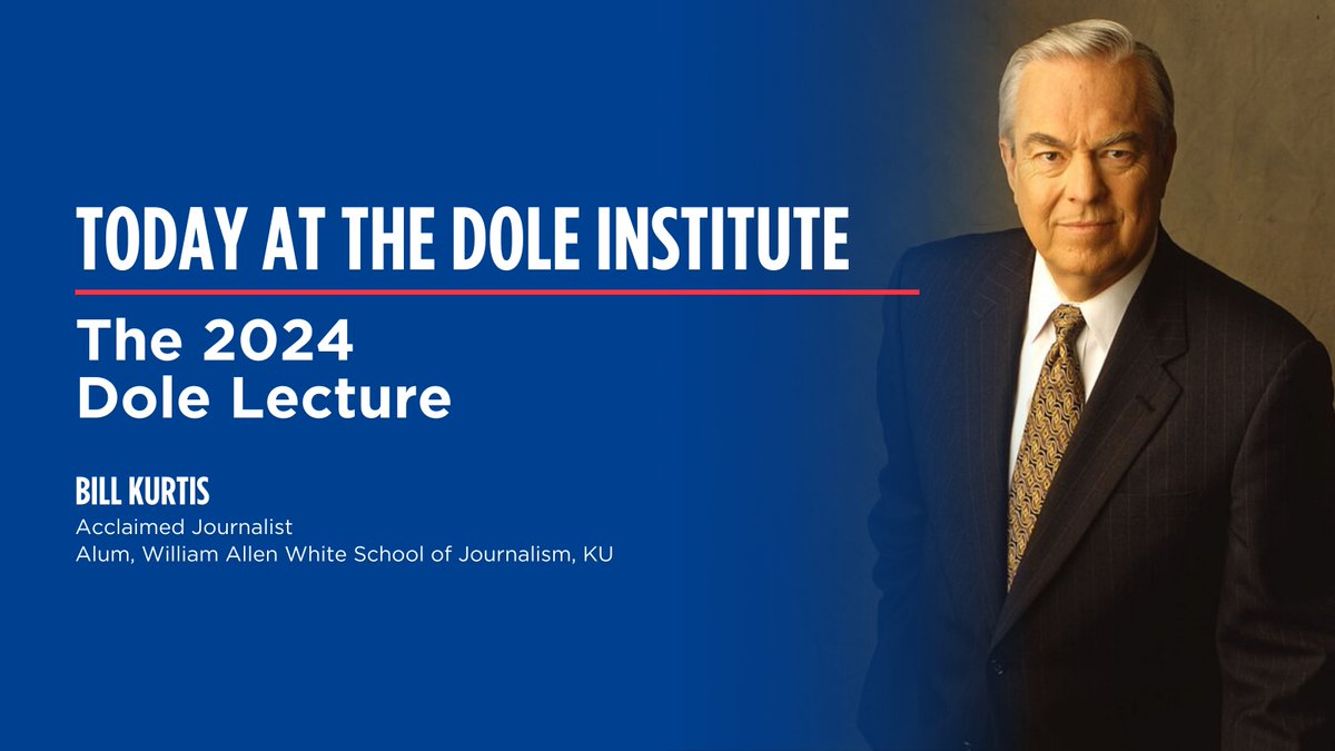 DoleInstitute's tweet image. Tonight, we’ll be honoring journalist Bill Kurtis at the 2024 Dole Lecture! Watch the program live on our YouTube channel tonight starting at 7 p.m. CST!

#DoleLecture #DoleInstitute #exploreKU