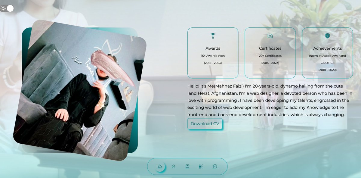 Exciting Showcase! Introducing @mahnaz_faizi our student from the Backend class. Using her mastery of #ReactJS, she's crafted a stunning online portfolio that showcases her talent & innovation.👩🏻‍💻🌐 Website: my-portfolio-re8k.vercel.app Github: github.com/Mahnazfaizi #AfghanGirlsCode